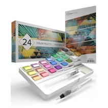 GenCrafts Premium Metallic Watercolor Palette, Set of 24 Colors