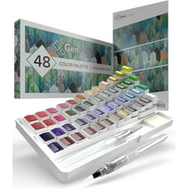 GenCrafts Premium Watercolor Palette, Set of 48 Classic Colors