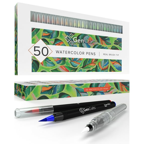 GenCrafts Watercolor Brush Pens/Markers, Set of 50