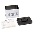 GenMous & Co. Tin Recipe Box with Cards and Dividers, Recipe Cards and