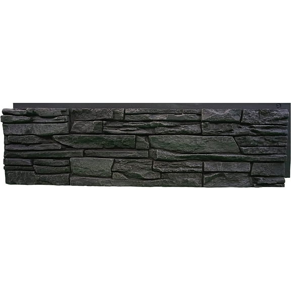 GenStone Faux Stacked Stone Panel 41" x 11.25" in Iron Ore Color for Do It Yourself Friendly Home Improvement Projects