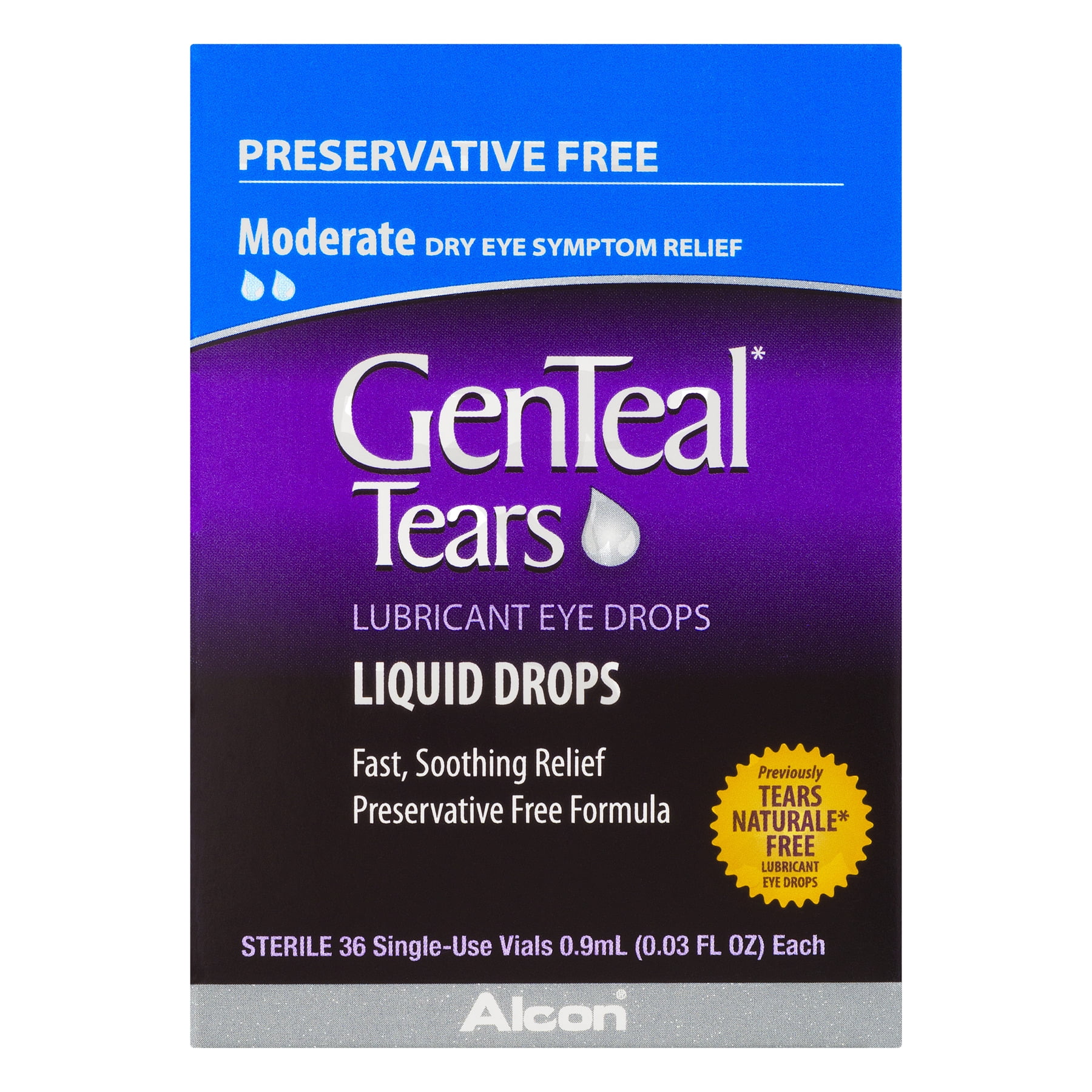 GenTeal Tears Lubricant Liquid Eye Drops 36 ct