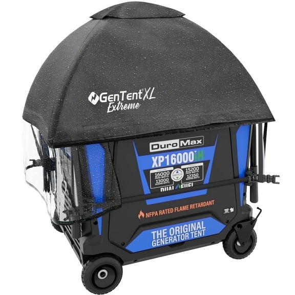 GenTent XL Inverter Kit - Generator Tent Running Cover - NFPA Rated Waterproof Vinyl (Extreme, Black)