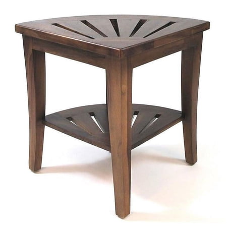 GenUine Teak Corner Shower Bench, Teak