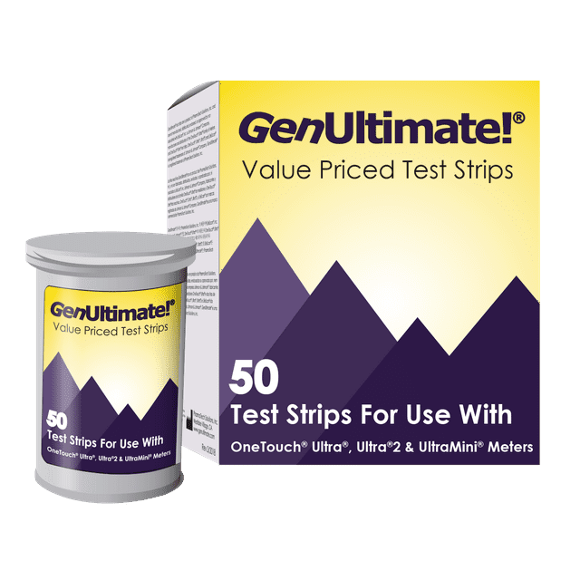 GenUltimate!® 50 Count Blood Glucose Test Strips Accurate Blood