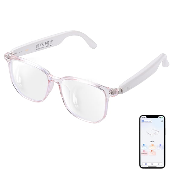 GenXenon Blue Light Blocking Glasses Bluetooth Translation for Men Women,Open-Ear Audio Smart Glasses,Multi-Language Support,Hands-Free Calls & Music,UV400 Protection,Voice Control Travel Business