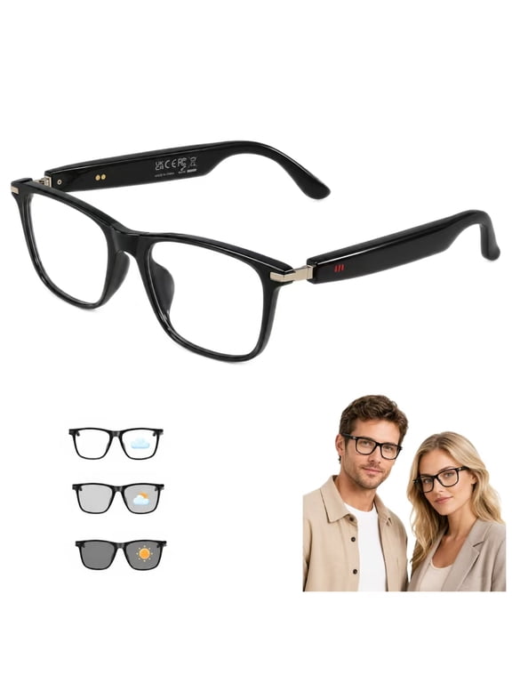 Bluetooth Audio Glasses with Photochromic Lenses for Men Women – Open-Ear Speaker,Hands-Free Calls,UV400 Protection,Lightweight Smart Sunglasses for Driving Travel Work