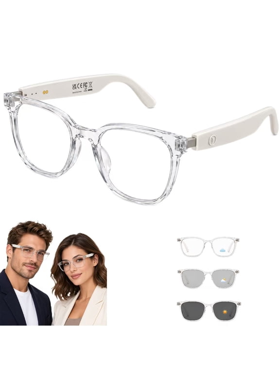 Bluetooth Smart Glasses Polarized Sunglasses for Men Women,Open-Ear Audio Wireless Sunglasses,Hands-Free Calls & Music,UV400 Protection,Voice Assistant,8H Playtime