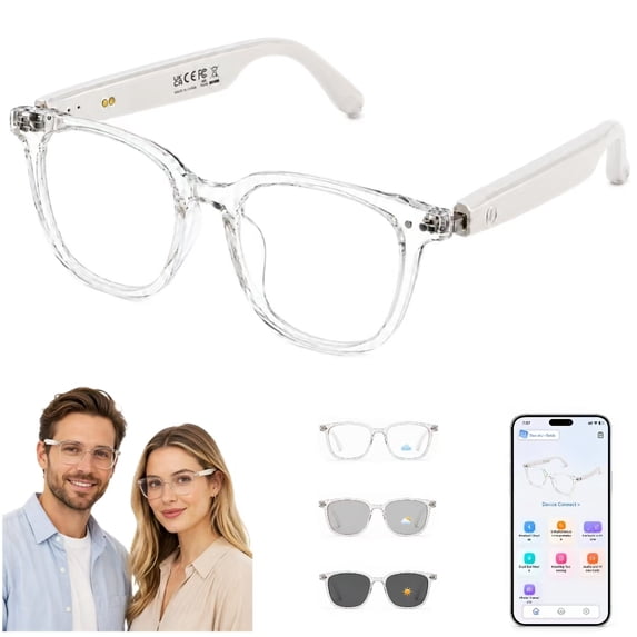 GenXenon Bluetooth Smart Glasses Polarized Sunglasses for Men Women,Open-Ear Audio Wireless Sunglasses,Multi-Language Translation,Hands-Free Calls & Music,UV400 Protection,Voice Assistant