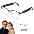thumbnail image 1 of Genxenon Bluetooth Glasses with Photochromic Lenses for Men and Women,Voice Assistant,Hands-Free Calls,Silvery Metal Half Frame Unisex,Suitable for Meetings and Offices, 1 of 12