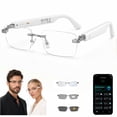thumbnail image 1 of GenXenon AI Smart Glasses,AI Assistant,Free App 164+ Languages Translation,Photochromic Gray Lenses Sunglasses,Suitable for Meetings and Offices,Silver Rimless Rectangle Unisex, 1 of 11