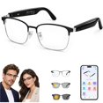 thumbnail image 1 of GenXenon Bluetooth AI Glasses,No-Subscription AI Translation,Free App,Photochromic Daily Wear,Open Bluetooth Audio,Silvery Half Frame Unisex,Suitable for Meetings and Offices, 1 of 11