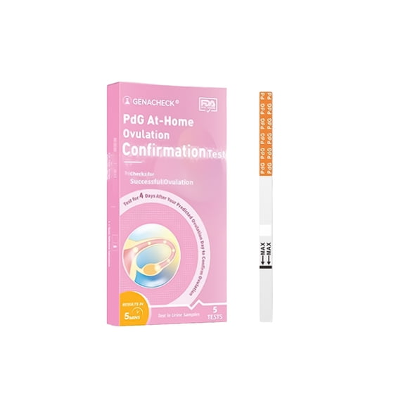 GenaCheck PdG Ovulation Predictor Test Kit – At-Home Fertility Tracker, 5 Minute Results, 5 Tests