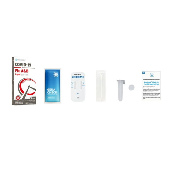 GenaCheck COVID-19 / Flu A+B, At-Home Respiratory Test Kit (288 Tests) | OTC Nasal Swab | Ages 2+ | Easy to Use Self-Test | Fast Results - 144 Kits, 2 Tests per Kit