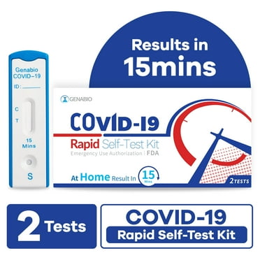 Genabio COVID-19 Rapid Self-Test Kit Easy At Home 15 Minute COVID Home Test, 2 Pack