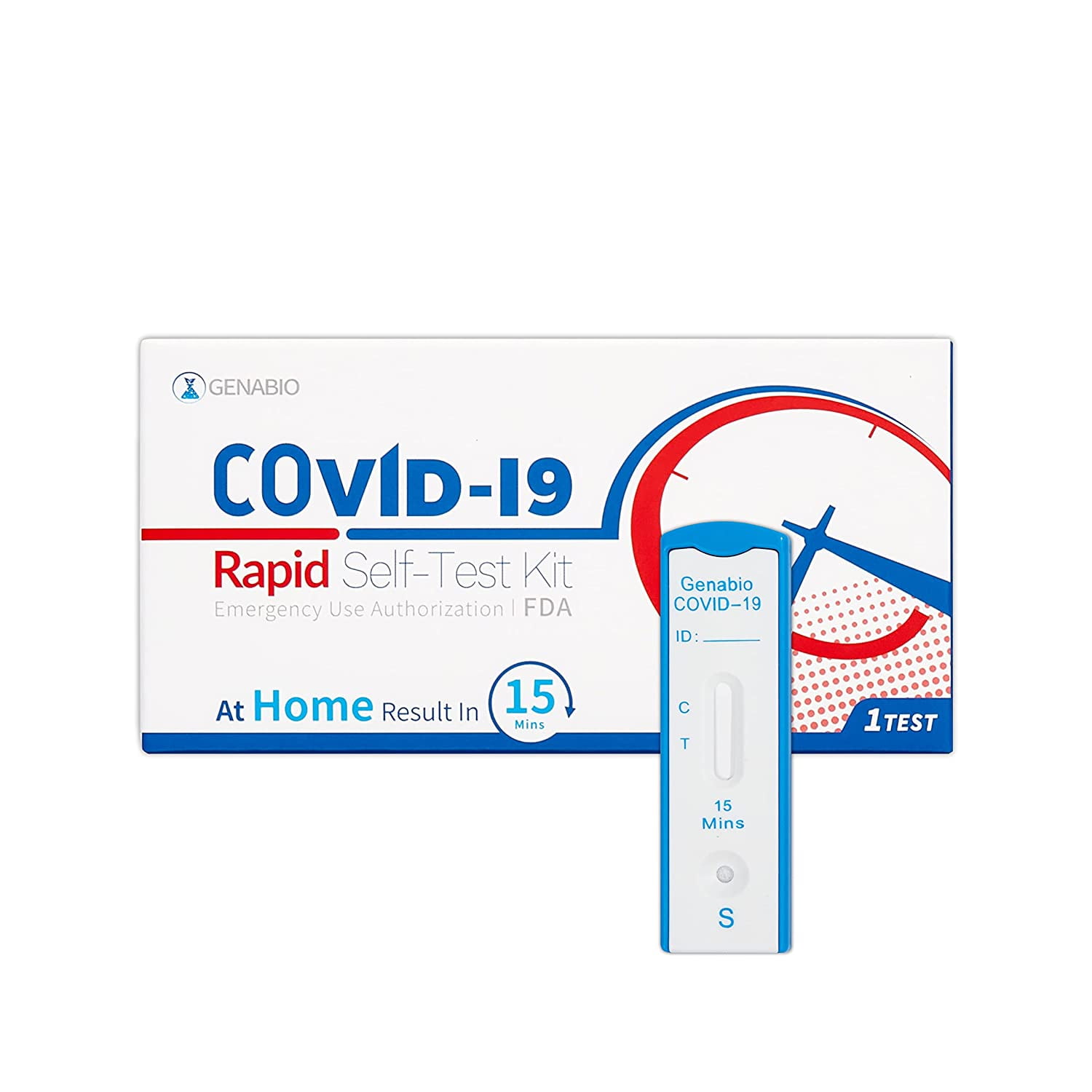 Genabio COVID19 Rapid SelfTest Kit,15 Minute Results, NonInvasive