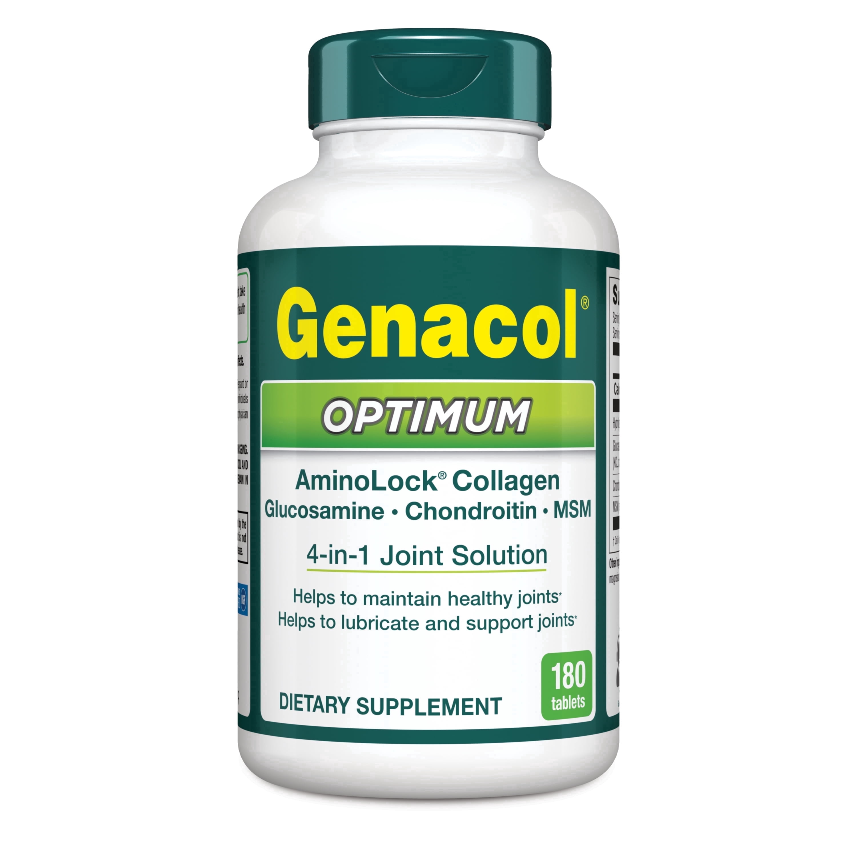 Genacol Optimum – Glucosamine, Chondroitin, MSM & Collagen for Joint Support, 180 Tablets (60-Day Supply)