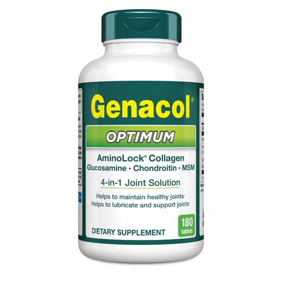 Genacol Optimum  Glucosamine, Chondroitin, MSM & Collagen for Joint Support, 180 Tablets (60-Day Supply)
