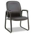 thumbnail image 1 of Genaro Series Guest Chair, Black Leather, Sled Base, 1 of 6