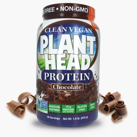 Nature's Answer Plant Head Protein, 15g Plant-Based Protein per Scoop, Vegan & Dairy-Free, Chocolate Flavor, 1.8 lb