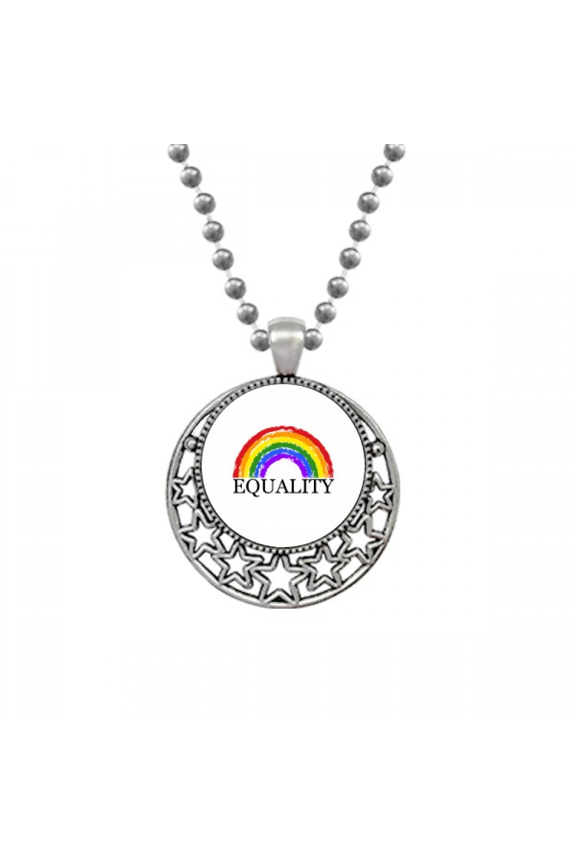 Gender Difference And Identity Rainbow Equality Necklaces Pendant Retro Moon Stars Jewelry