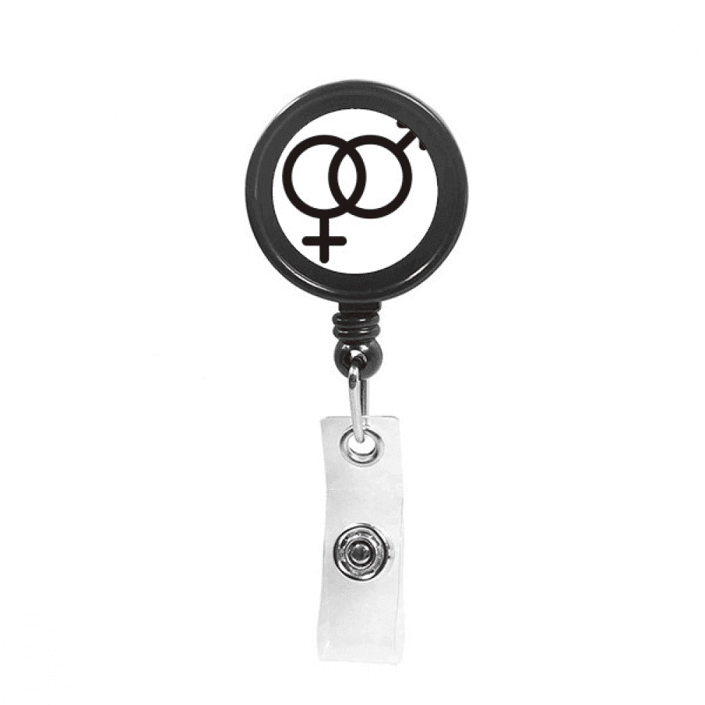 Gender Difference Equality Between Men Women Rainbow Retractable Keychain Badge Holder ID Badge