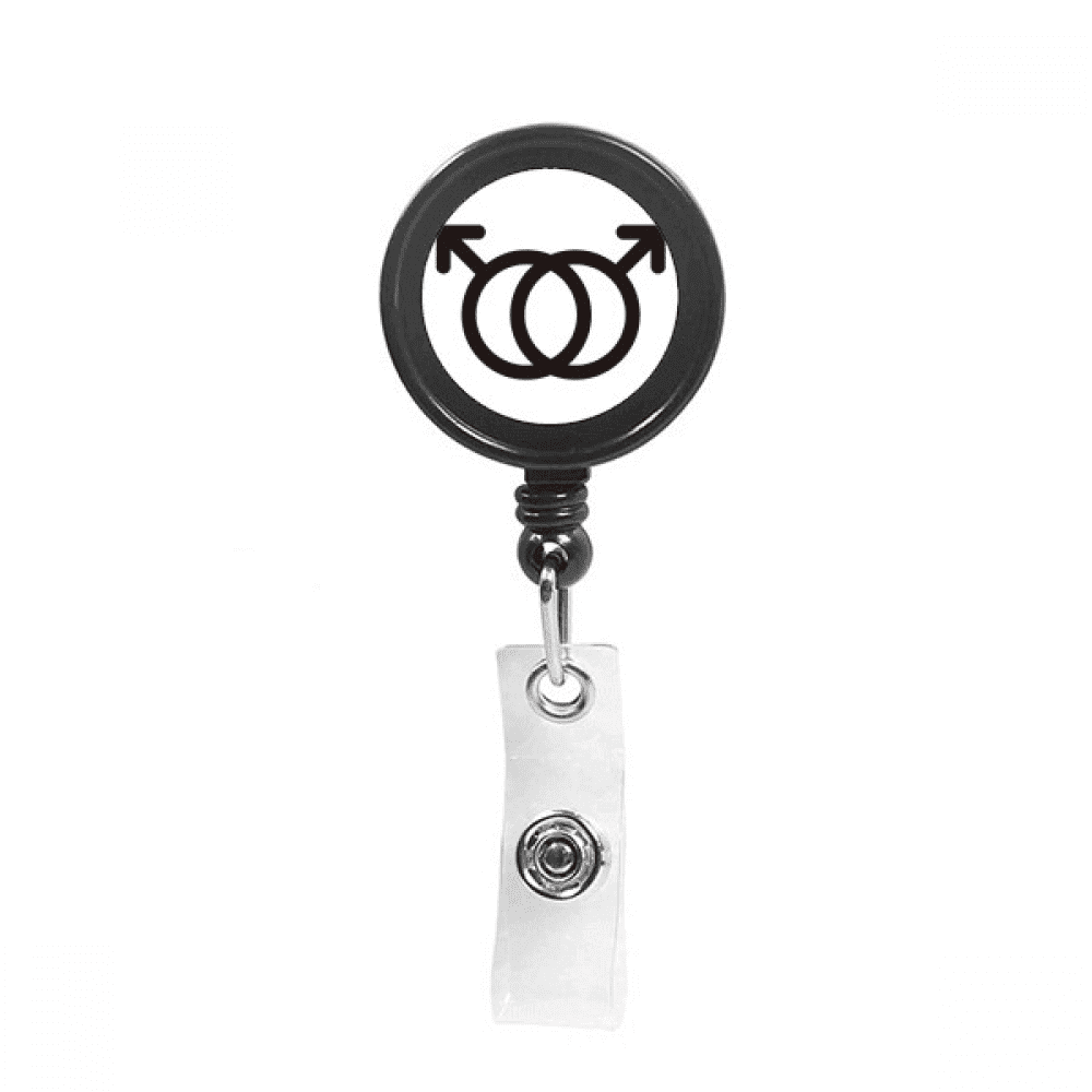 Gender Difference Identifying Male-Male Equality Retractable Keychain Badge Holder ID Badge