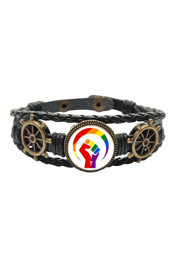 Gender Differences Around Rainbow Equality Leather Braided Ocean Bracelet Wristband