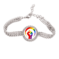 thumbnail image 1 of Gender Differences Around Rainbow Equality Tennis Chain Anklet Bracelet Diamond Jewelry, 1 of 3