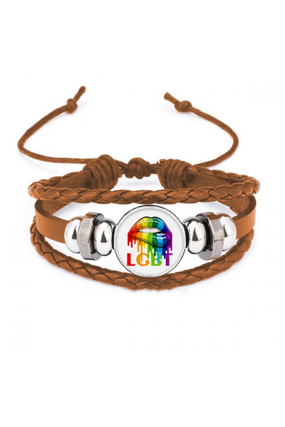 Gender Differentiation Identity Rainbow Equality Bracelet Wristband Leather Jewelry Ornament