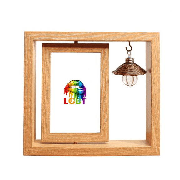Gender Differentiation Identity Rainbow Equality Wooden Rotating Picture Photo Frame 4x6