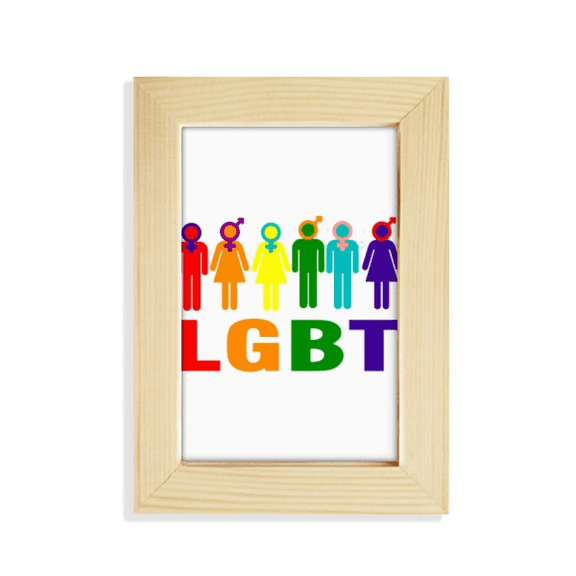 Gender Differentiation Identity Rainbow Men Women Desktop Display Photo Frame Picture Art Painting 5x7 inch