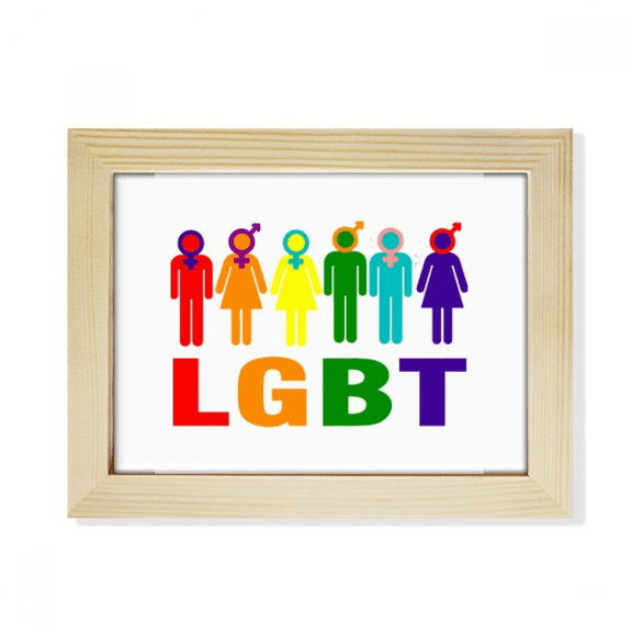Gender Differentiation Identity Rainbow Men Women Desktop Photo Frame Picture Art Decoration Painting 6x8 inch