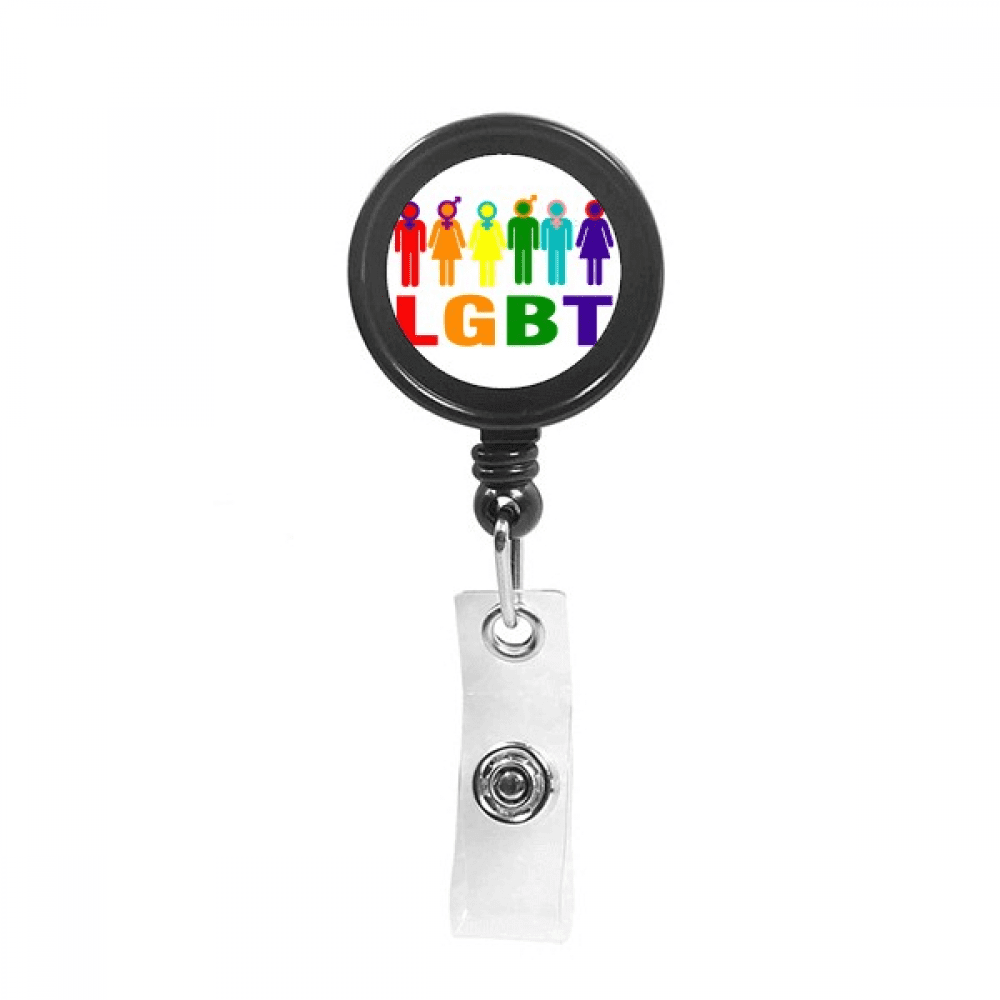 Gender Differentiation Identity Rainbow Men Women Retractable Keychain Badge Holder ID Badge