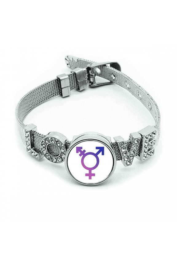 Gender Identity Rainbow Equality Bracelet Wristband Crystal Love Adjustable Bangle