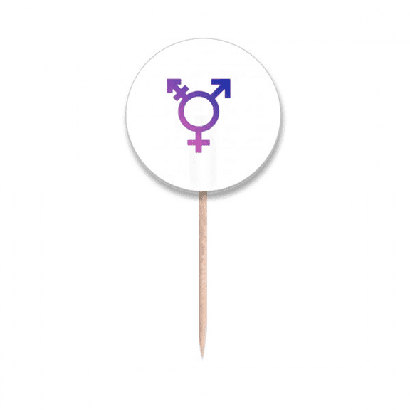 Gender Identity Rainbow Equality Toothpick Flags Round Labels Party Decoration