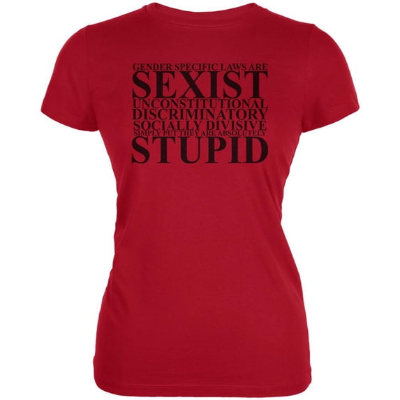 Gender Laws are Sexist Juniors Soft T Shirt Red MD