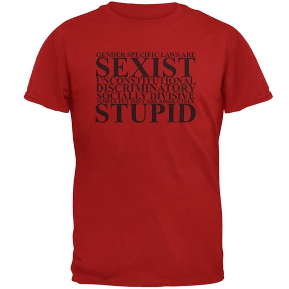 Gender Laws are Sexist Mens T Shirt Red MD