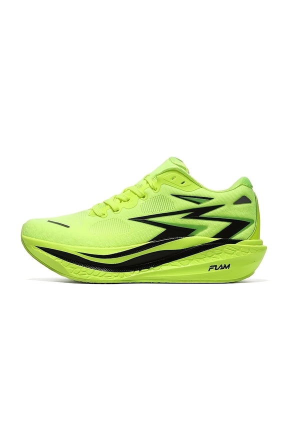 Gender-Neutral Athletic Running Footwear - Lightweight And Breathable with Bright Orange, Black, And Neon Green Highlights, Providing Stability for Both Men And Women. Suitable for All Seasons