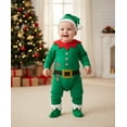 thumbnail image 1 of Green Elf Jumpsuit And Hat - Soft Gender Neutral Baby Outfit For Holiday Fun, 1 of 11
