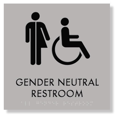 Gender Neutral Handicap Restroom Sign 9