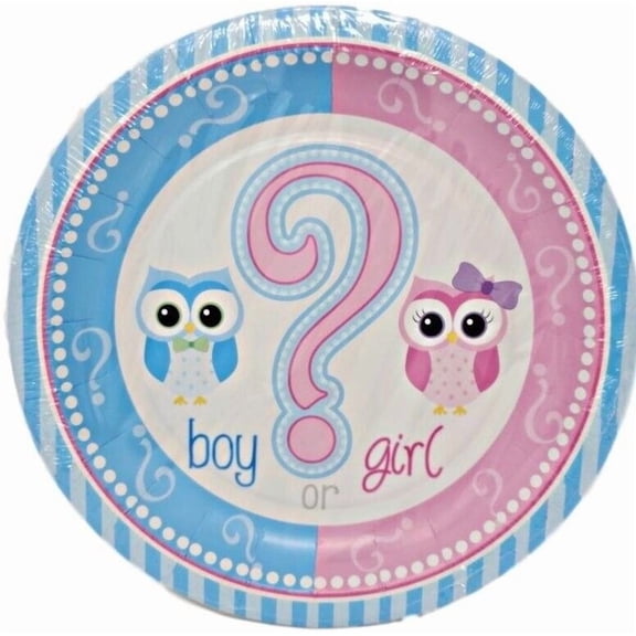 Gender Reveal 7" Plates - Party Supplies 8 per pack - 1 pack