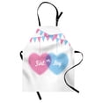 thumbnail image 1 of Gender Reveal Apron Girl and Boy Hearts Flags Celebration for Newborn in the Family, Unisex Kitchen Bib Apron with Adjustable Neck for Cooking Baking Gardening, Pale Pink and Blue, by Ambesonne, 1 of 3