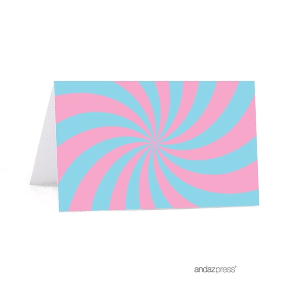 Koyal Wholesale Gender Reveal Baby Shower Table Place Cards We Love You Pink and Blue 20-Pack