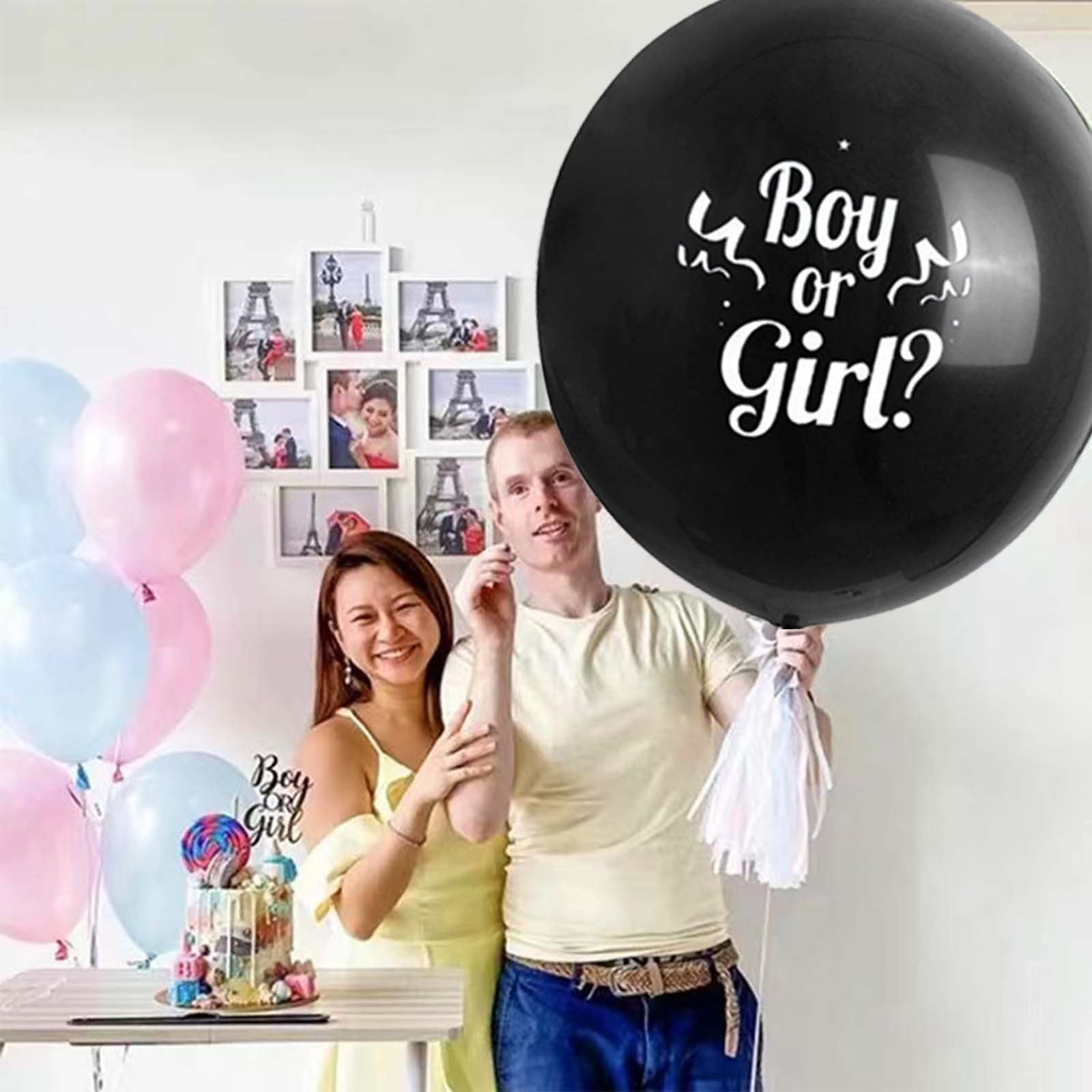 Gender Reveal Balloon,Boy Or Girl Balloon,2pcs 36 Inch Baby Gender Reveal Balloons With Heart