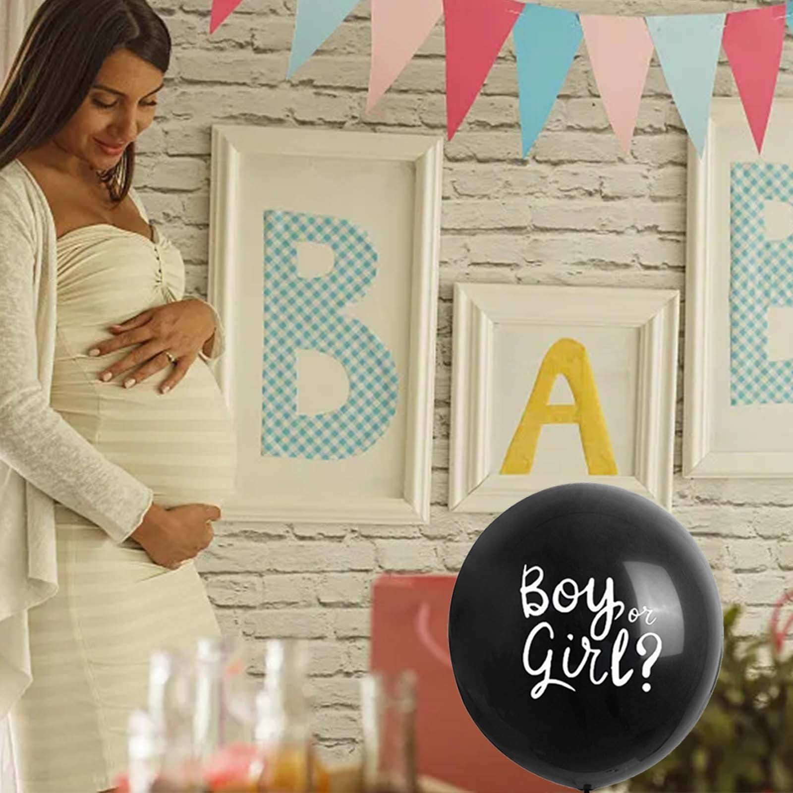 Gender Reveal Balloon,Boy Or Girl Balloon,2pcs 36 Inch Baby Gender Reveal Balloons With Heart