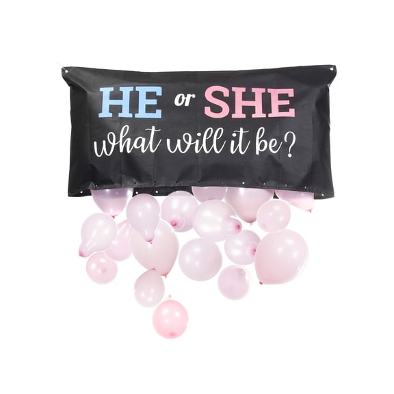 Gender Reveal Balloon Drop Kit with Pink Blue Balloons and Pump 1 Set