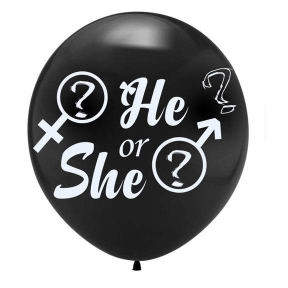 Gender Reveal Balloon Pop - 36 Inch Baby Gender Reveal Balloons With Confetti,He or She, Boy or Girl Balloon Gender Reveal Black Large,Big Balloon Gender Reveal Ideas