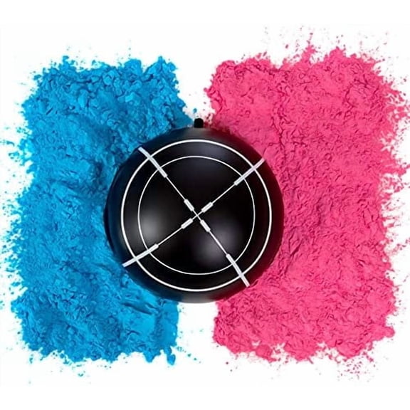 Gender Reveal Black Target Ball | Pink & Blue Kit | Powder 6 Inch Shooting Ball | Gender Reveal Party Ideas$$Home Decor, Kitchen, & Other