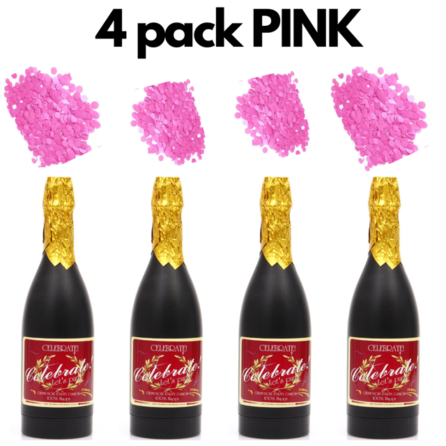 Gender Reveal Confetti Popper Champagne Confetti Bottle Popper 4pk